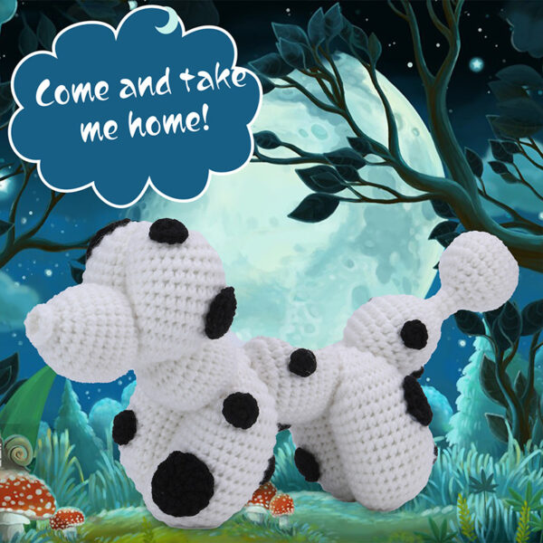 主图-02 Crochet material pack - Balloon dog wool knitting doll DIY animal children's toy display piece