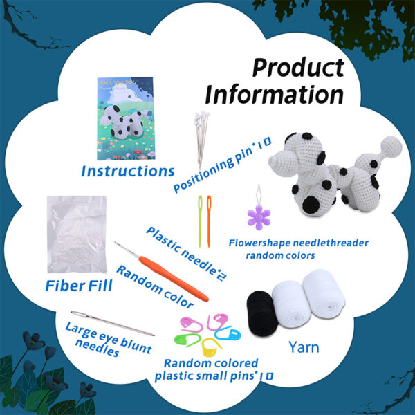 主图-03 Crochet material pack - Balloon dog wool knitting doll DIY animal children's toy display piece