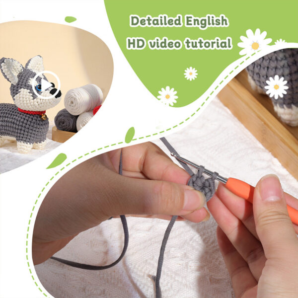 Crochet material pack - Husky crochet doll toy figurine