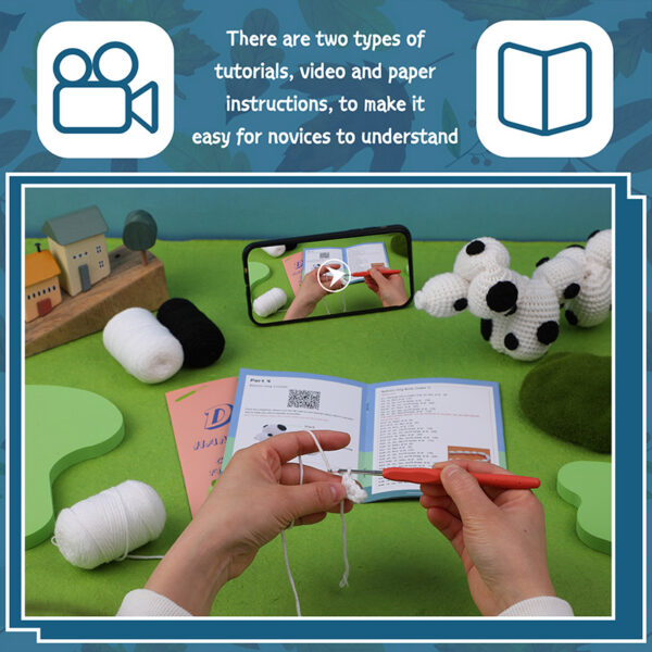 主图-04 Crochet material pack - Balloon dog wool knitting doll DIY animal children's toy display piece