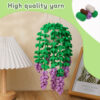 Hot-selling new product - Purple flower long-style green plant hanging basket hanger hook knitting material package DIY handmade milk cotton wool ball