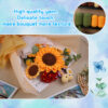 主图-06 Crochet material pack - realistic handmade sunflower bouquet ornament as a birthday gift decoration