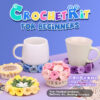主图-07 Newly launched best-selling crochet material package - four-color coasters with creative flower pot decoration for interior design.