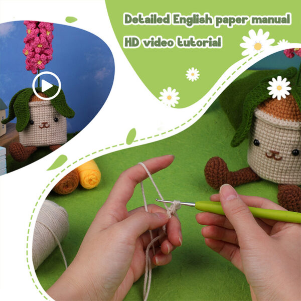 New potting hook knitting material pack - Hyacinth for living room decoration - wool DIY handmade decoration item