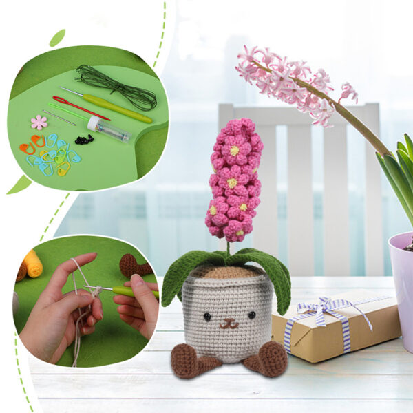 New potting hook knitting material pack - Hyacinth for living room decoration - wool DIY handmade decoration item