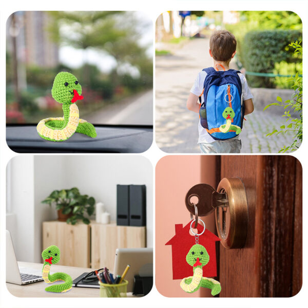 New animal crochet material pack - green small snake, made of high-quality milk cotton material