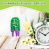 Hot-selling new product - Purple flower long-style green plant hanging basket hanger hook knitting material package DIY handmade milk cotton wool ball