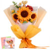 主图-10 Crochet material pack - realistic handmade sunflower bouquet ornament as a birthday gift decoration