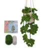 Crochet material pack - Qiu Xiang Green Hollow Hanging Basket Milk Cotton Ball Thread Crochet Home Decor Item