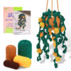 详情-08 Crochet material pack - New yellow small flower hanging basket hand-knitted accessory made of wool yarn