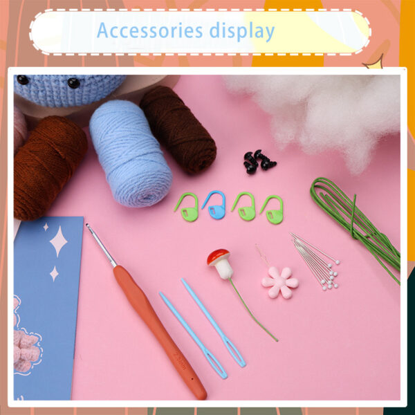 主图-05 Best-selling crochet material package for making small potted plants, egg-shaped decorations for the office, mini woolen knitted gifts, wool balls