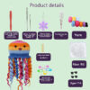 Crochet material pack - colorful jellyfish family children's room cute hanging ornament handmade wool product