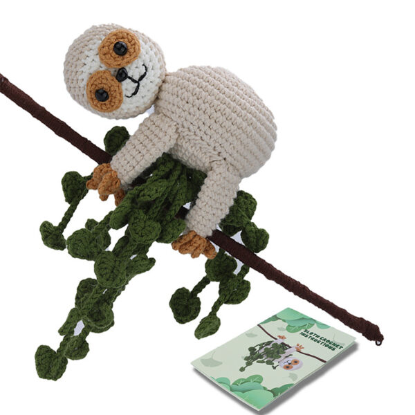 Crochet material pack for hand-knitting animal tree sloth plant pot decoration items