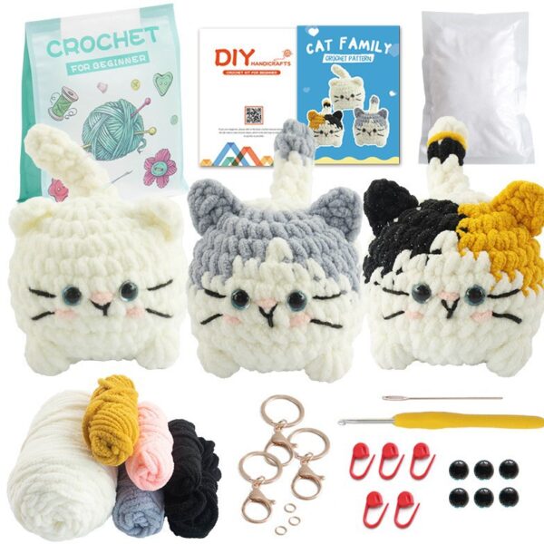 主图-06 Cat plush toy crochet knitting material package for DIY hand-knitting