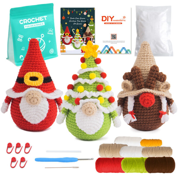 Christmas New Product Hand-knitted Deco Gnome Doll DIY Crochet Yarn Materials Pack