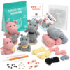 主图-06 A family of hippos' handmade DIY crochet project using knitting materials.