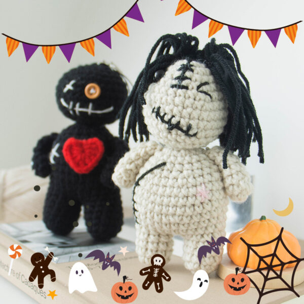Knitted wool funny doll finished product - Halloween gift for friends - Crocheted doll finished product