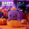 New Halloween pumpkin kitten crochet material pack - beginner knitting DIY wool ball