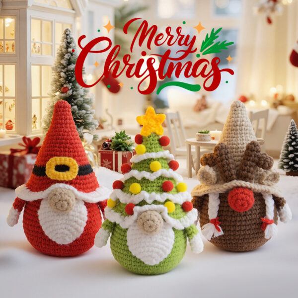 Christmas New Product Hand-knitted Deco Gnome Doll DIY Crochet Yarn Materials Pack