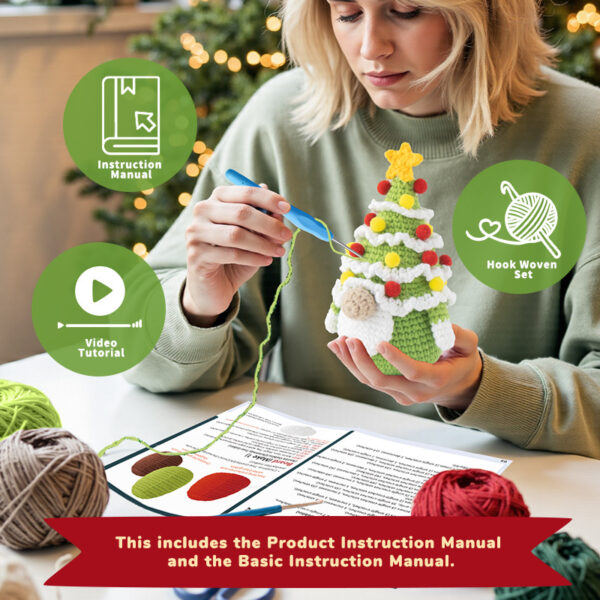 Christmas New Product Hand-knitted Deco Gnome Doll DIY Crochet Yarn Materials Pack