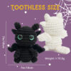 New DIY handmade crochet doll material pack made of genuine cotton, black and white, with no teeth, featuring fur-like yarn for knitting.