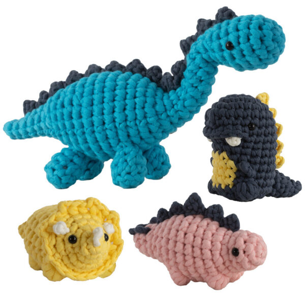 Handmade DIY Dinosaur Doll Crochet Material Pack - Pure Cotton Doll Set