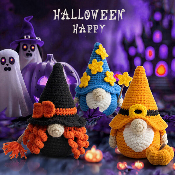 主图-06 New Halloween handmade crochet goblin doll yarn material pack - DIY doll crochet knitting material pack