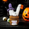 New Halloween wool crochet funny ghost doll pot plant finished product positive card pumpkin pot plant