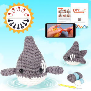 New crochet material pack for DIY hand-knitted wool ball shark doll