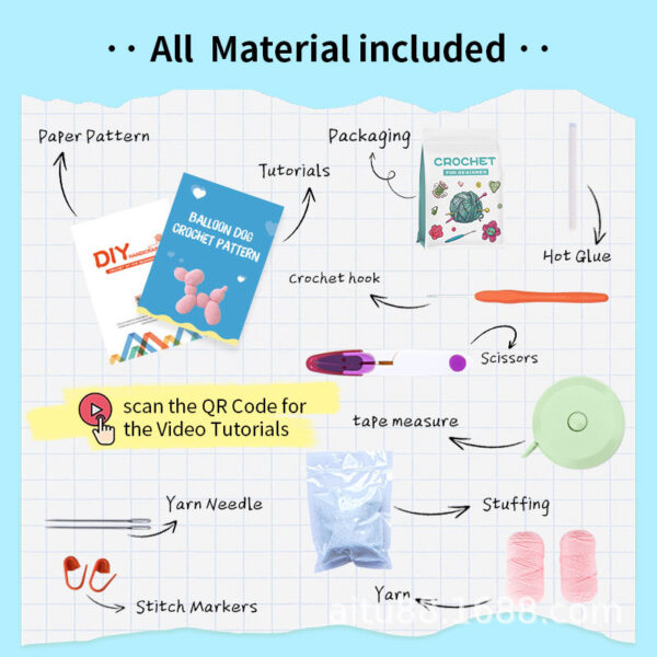 Best-selling crochet material packs, doll sets, handmade DIY material packs, knitting balls