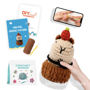 New crochet material pack for making cute Kapibara handmade dolls with knitting and crochet needles material pack