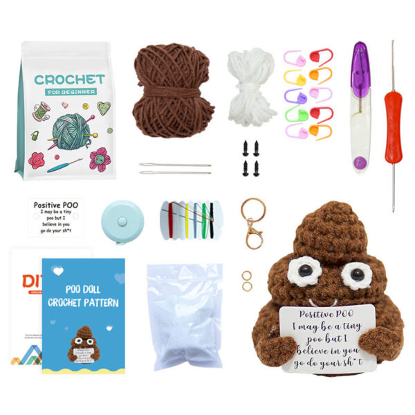 Best-selling crochet bag material pack and tutorial for making DIY hand-knitted poop dolls