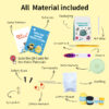 Crochet material pack for making DIY handcrafted penguin doll hanging ornaments with wool balls