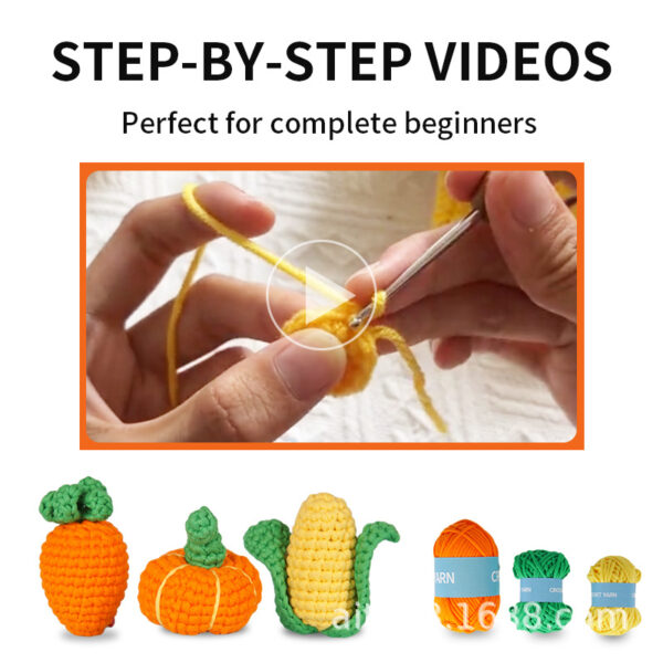 Crochet material pack - vegetable set - beginner's craft DIY knitting of coarse yarn balls
