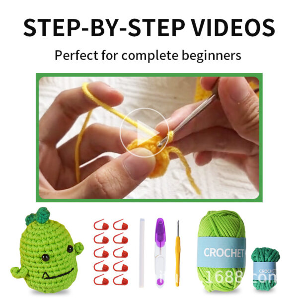 主图-09 New crochet material pack for DIY hand-knitting wool balls knitting set - dinosaur