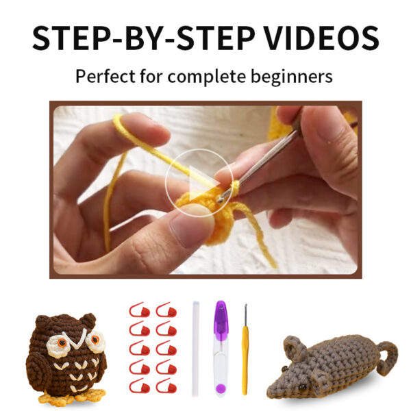 主图-09 Crochet material pack - Owl doll handmade DIY knitting wool ball set