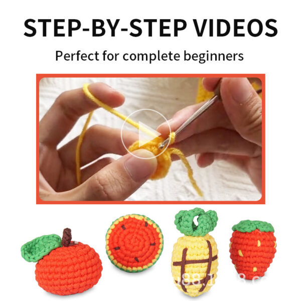 主图-09 Crochet material pack - Fruit Set - Beginner Handmade DIY Knitting Thick Yarn Ball