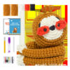 Crochet material pack for DIY handmade knitted fluffy sloth-shaped crochet doll