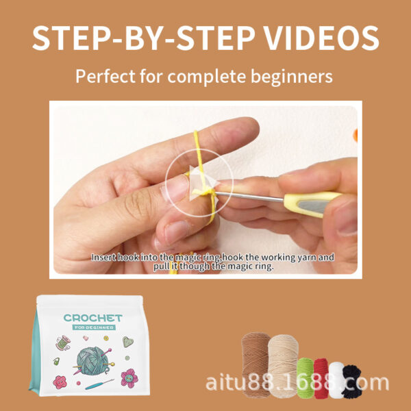 主图-09 New crochet material pack for making cute Kapibara handmade dolls with knitting and crochet needles material pack