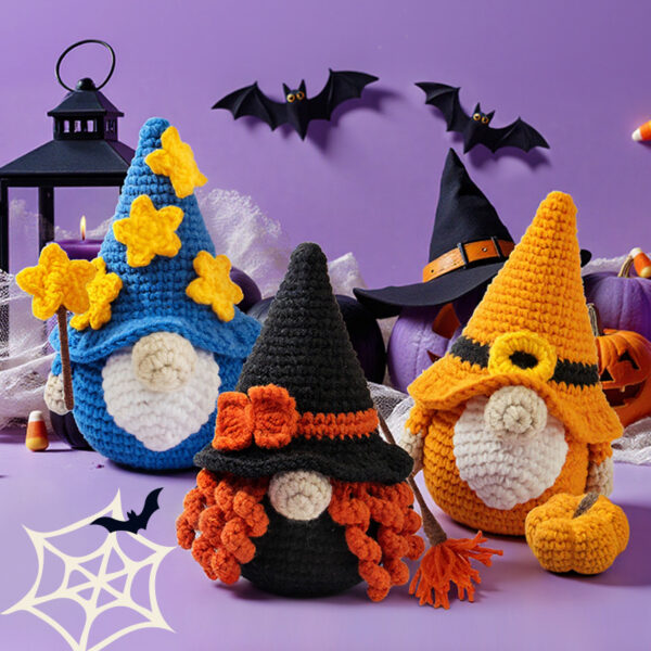 主图-09 New Halloween handmade crochet goblin doll yarn material pack - DIY doll crochet knitting material pack