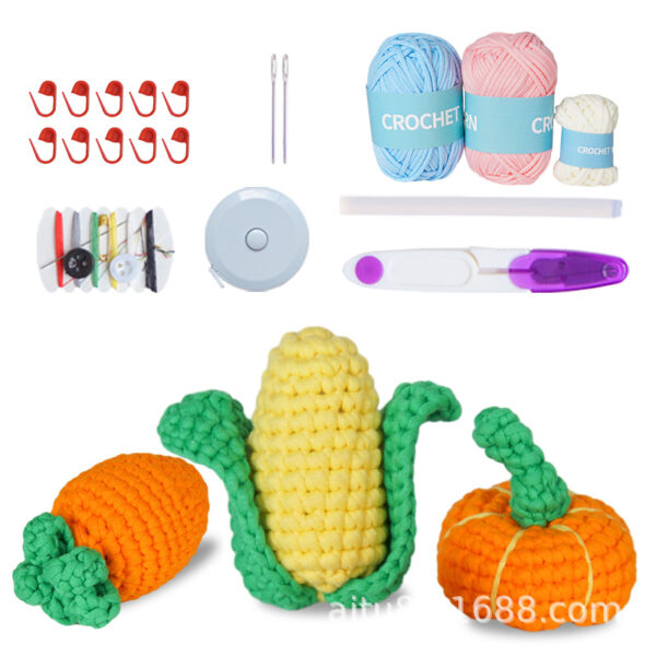 Crochet material pack - vegetable set - beginner's craft DIY knitting of coarse yarn balls