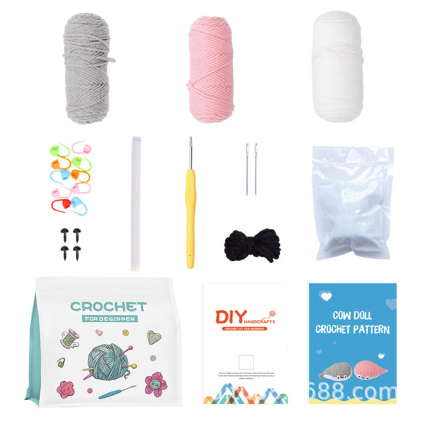 New hook knitting material package, wool yarn doll, fathead fish figurine, handmade DIY, wool knitting material packaging