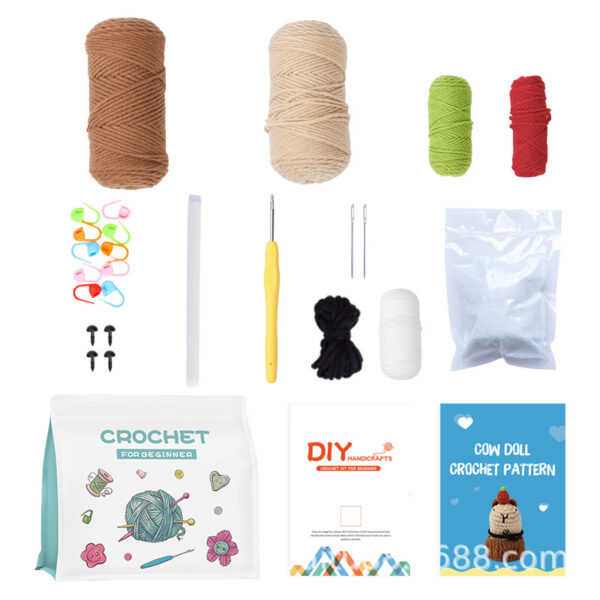 主图-10 New crochet material pack for making cute Kapibara handmade dolls with knitting and crochet needles material pack