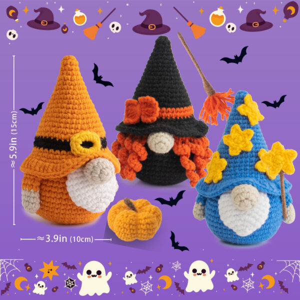 主图-10 New Halloween handmade crochet goblin doll yarn material pack - DIY doll crochet knitting material pack