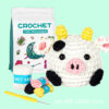 New crochet material pack for DIY handmade knitting of cow doll wool ornaments keychain set trendy