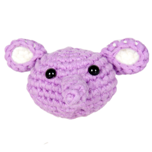 主图-11 New crochet material pack for DIY handmade knitting of elephant-shaped plush keychains with wool