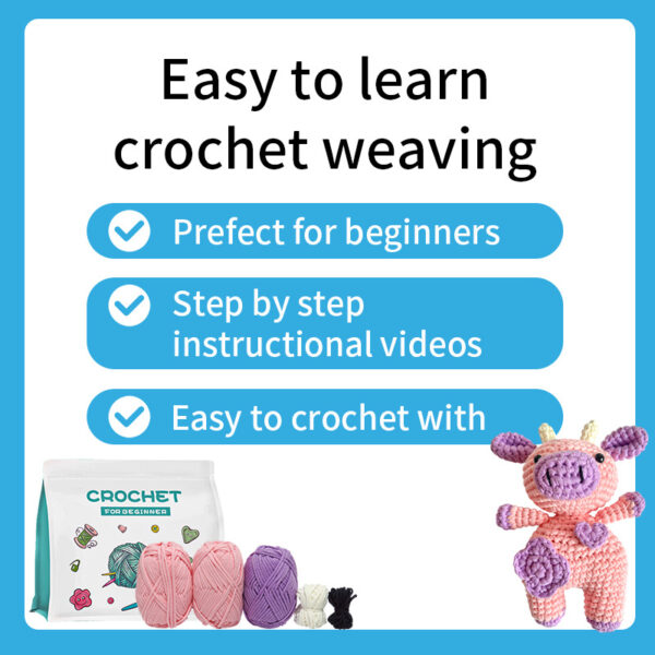 主图-03 Best-selling crochet material package for DIY handmade doll cow crafting kit