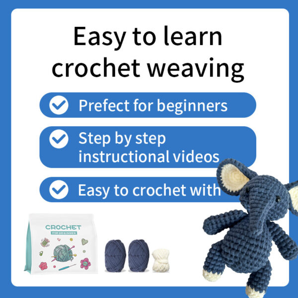 主图-08 Crochet material kit for making DIY woolen knitting toy dolls.