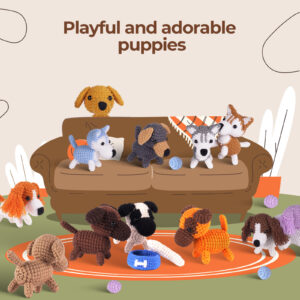 Crochet kit, material pack, doll, dog set, handmade DIY knitting