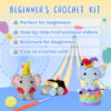 New crochet kit material pack - doll mini small elephant - without fork - stuffed cotton - handcrafted - DIY - knitting